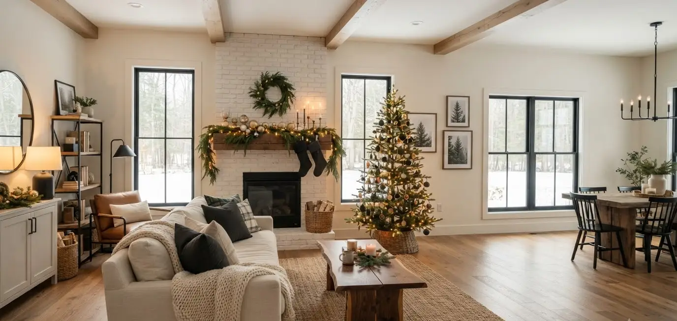Rustic Modern Christmas Decor For The Living Room 17 Stylish Ideas