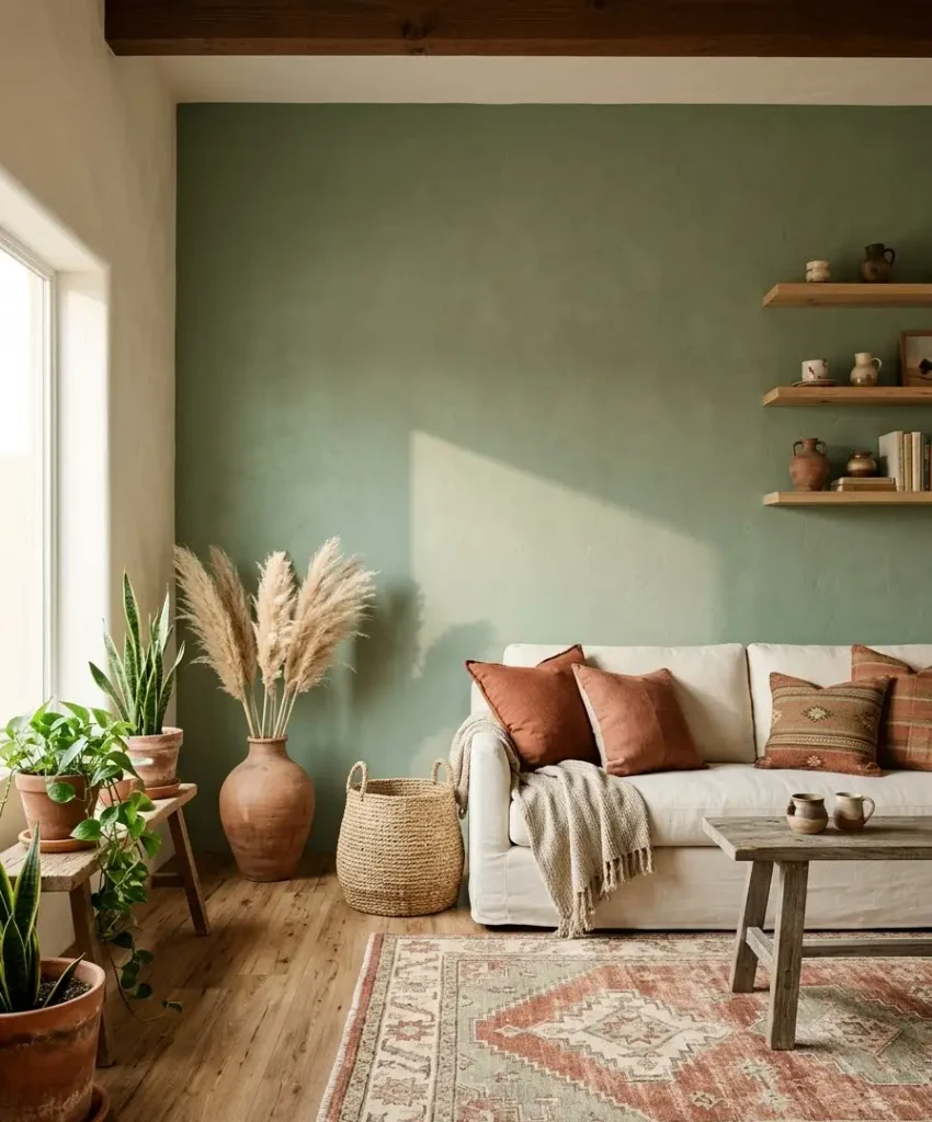 Sage with terracotta