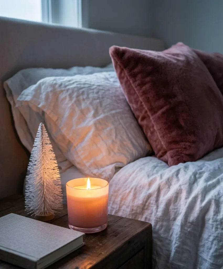 Scented candle in a pink jar
