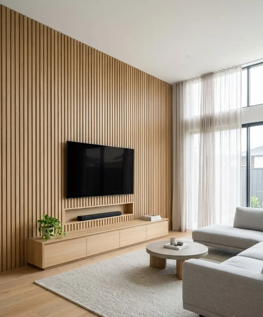 Slat wall with a hidden