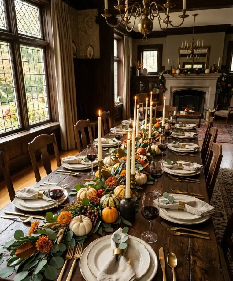 Squash and flower garland runner