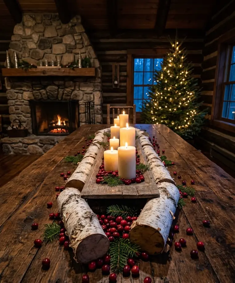 Stack firewood as a centerpiece