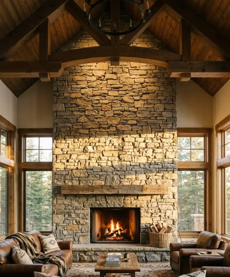 Stacked stone to the