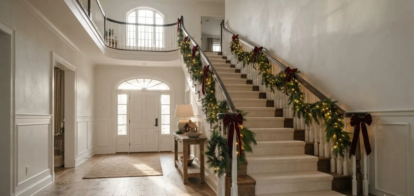 Staircase Railing Christmas Decor 35 Ideas For Every Style And Budget