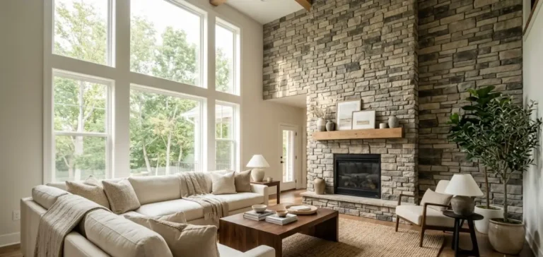Stone Accent Wall Living