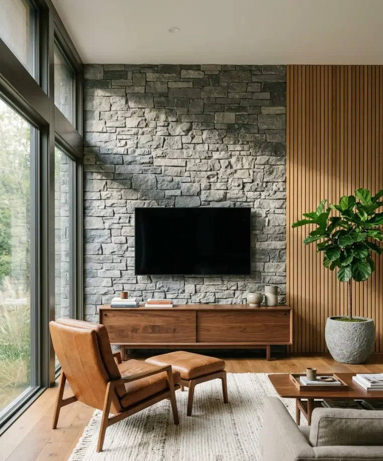 Stone and wood pairing