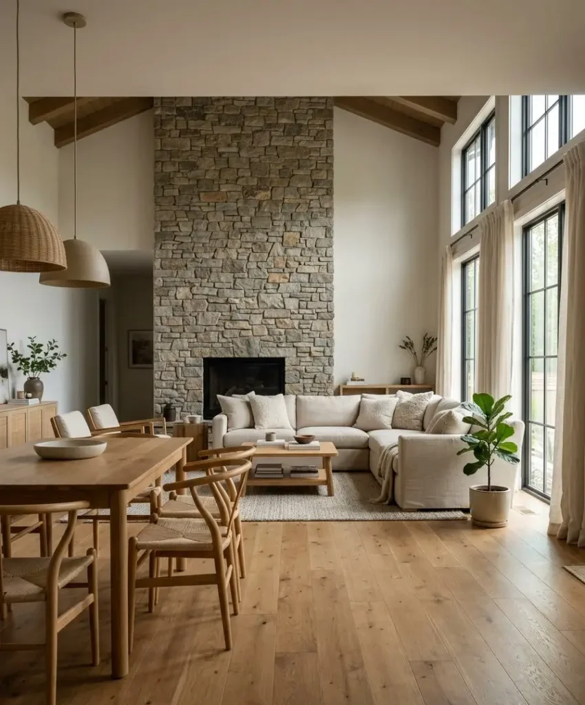  Stone behind the sofa