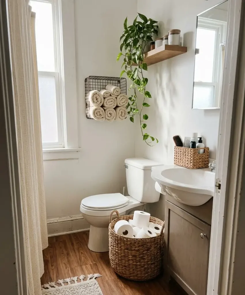 Store things in woven baskets