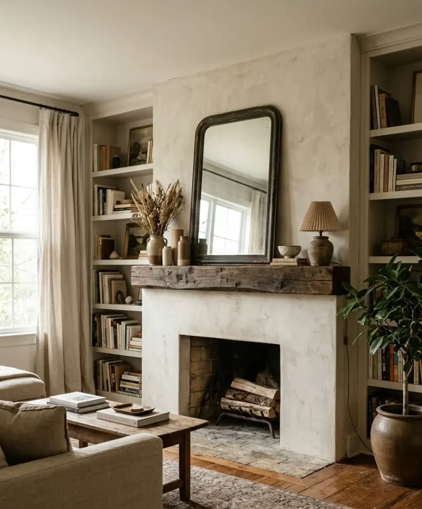 Styling the mantel for the camera and