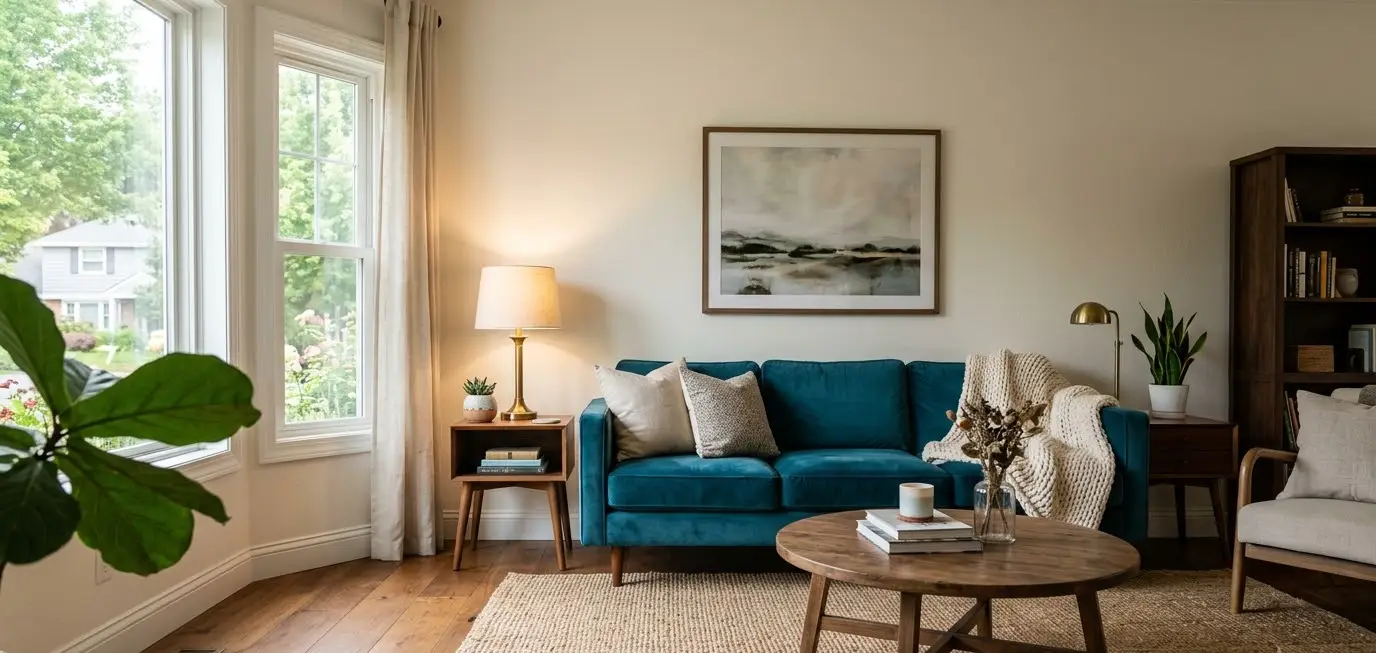 Teal Couches Living
