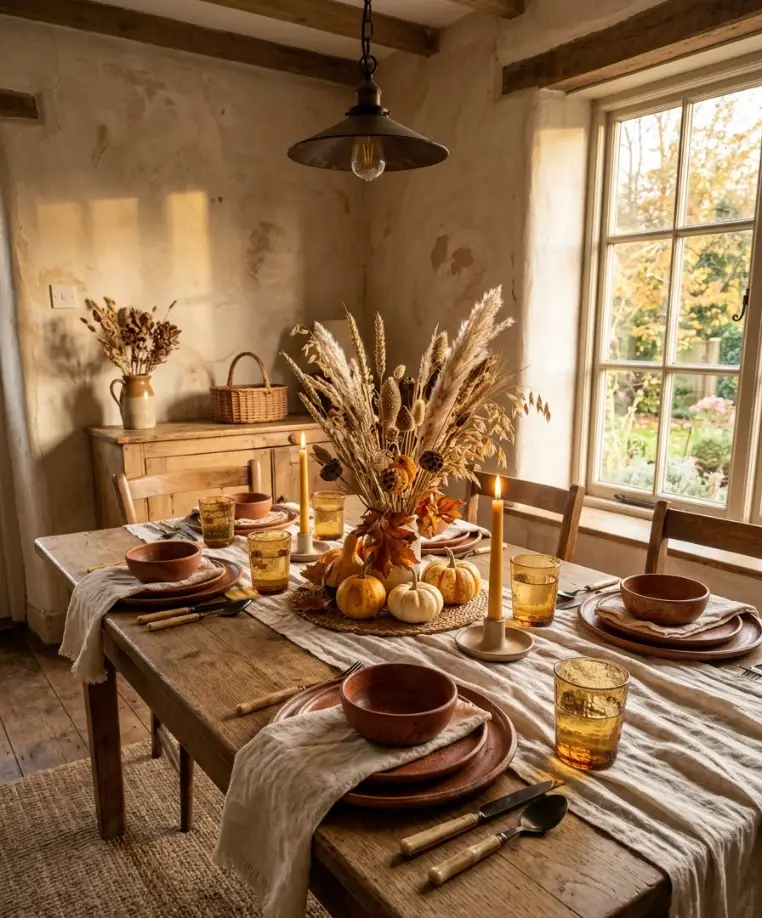 Terracotta and rust dinnerware