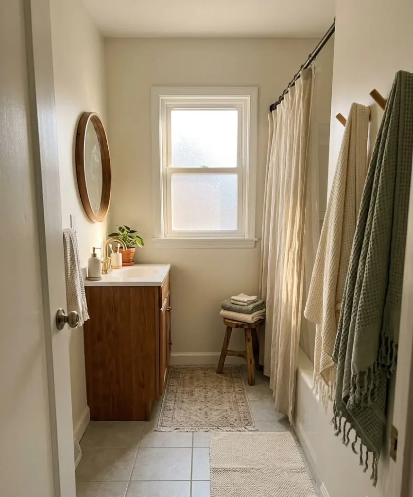 Textiles that make a cold bathroom