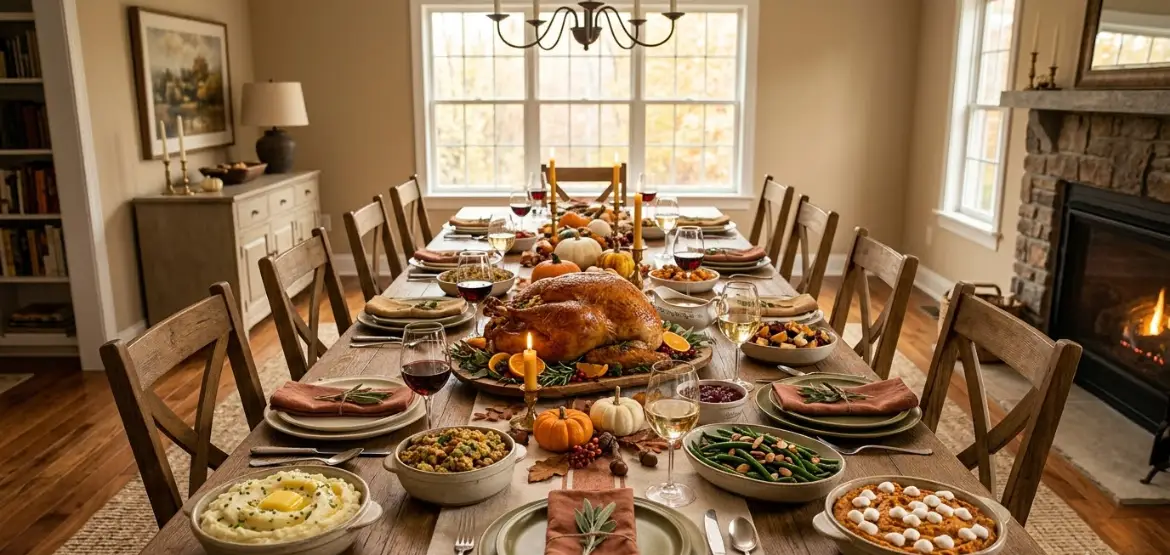 Thanksgiving Table Food