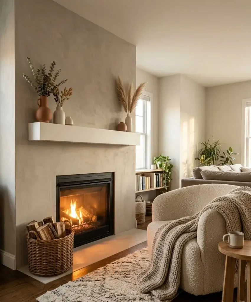 The fireplace