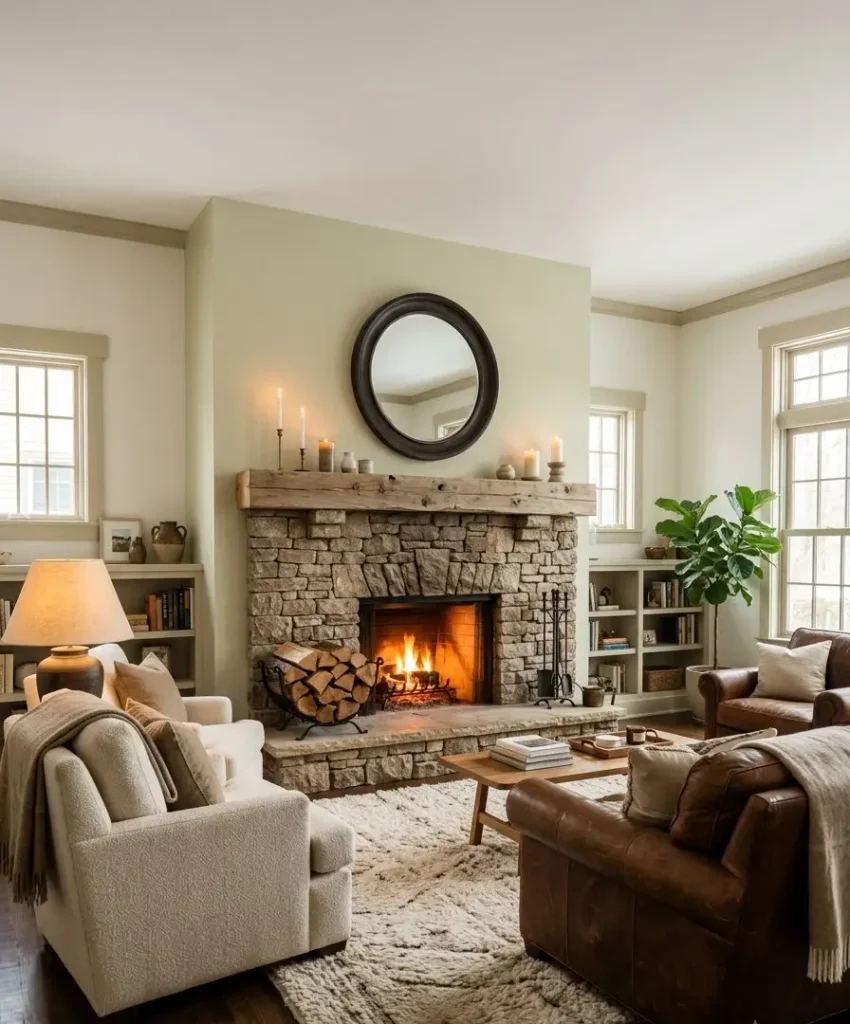 The fireplace