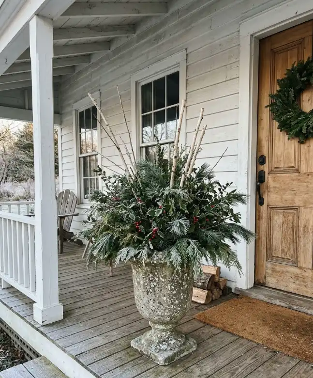 The foraged evergreen urn