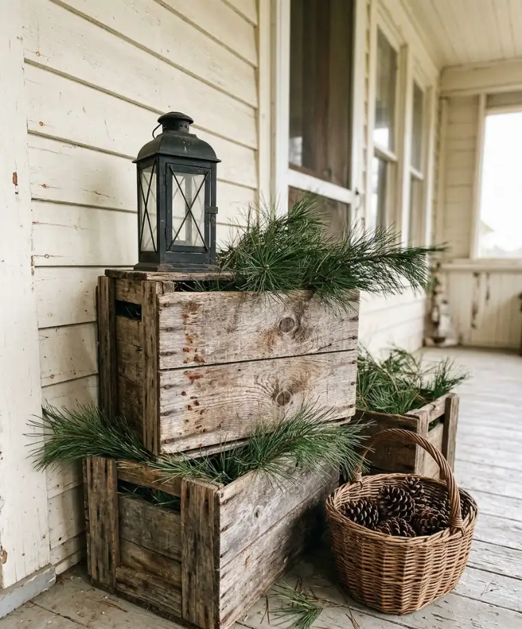 The wood crate stack