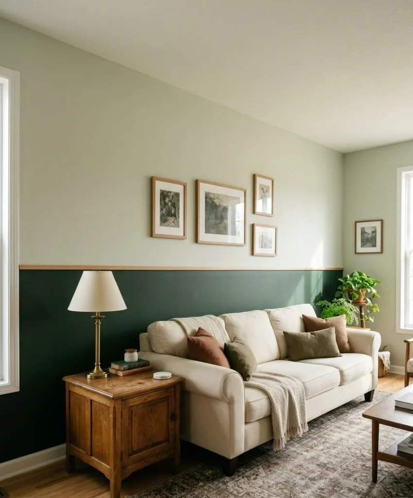 Two-tone green with a