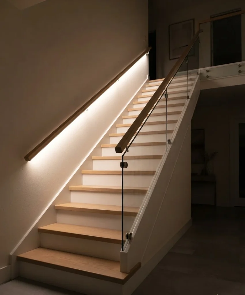 Under-rail glow strip