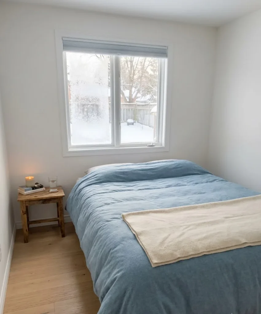 Use flannel sheets in pale blue