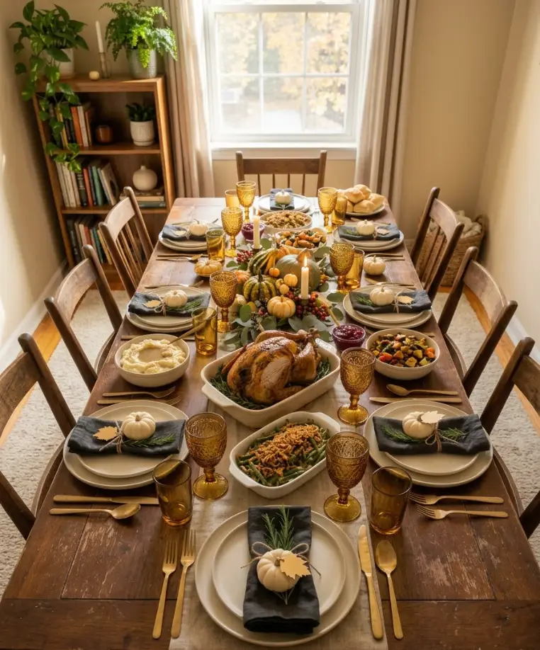 Use place settings as the decor