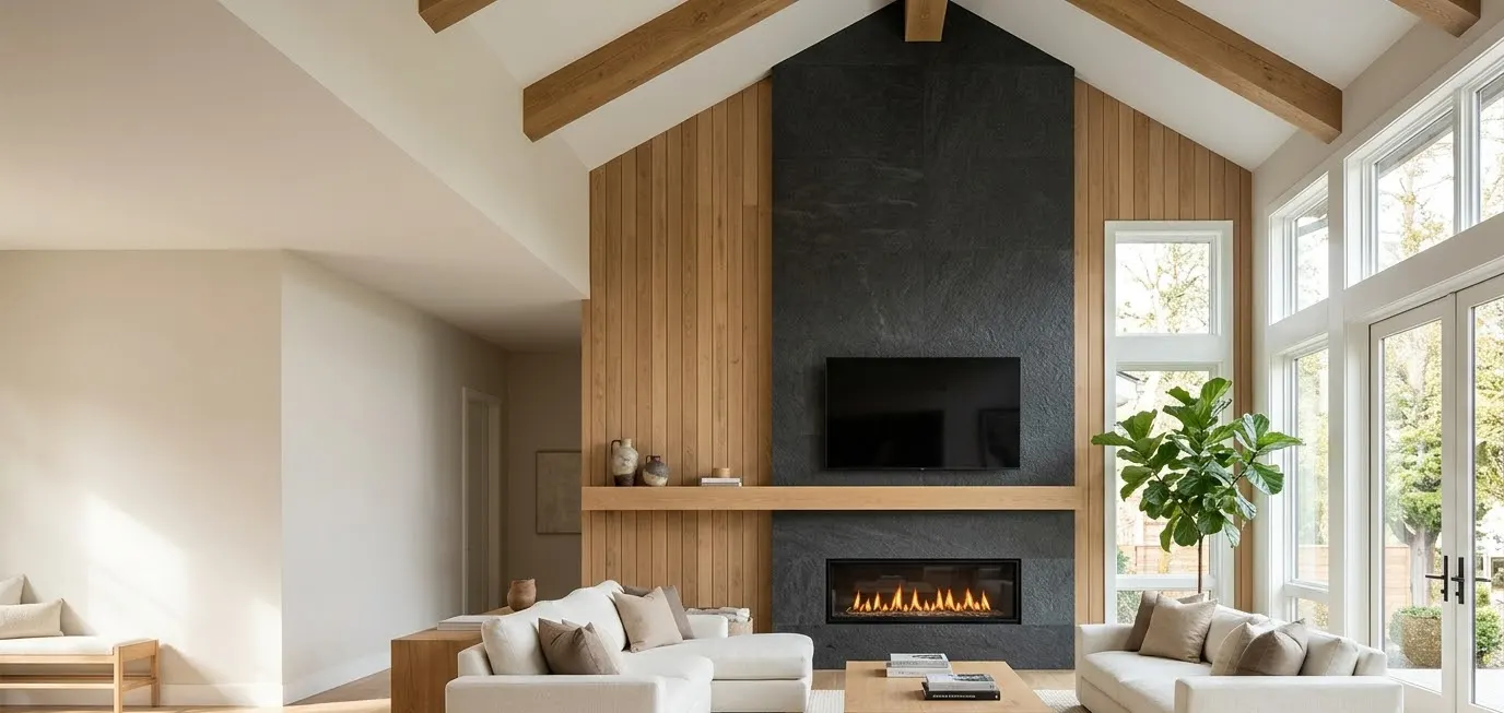 Vaulted Accent Wall Living Room