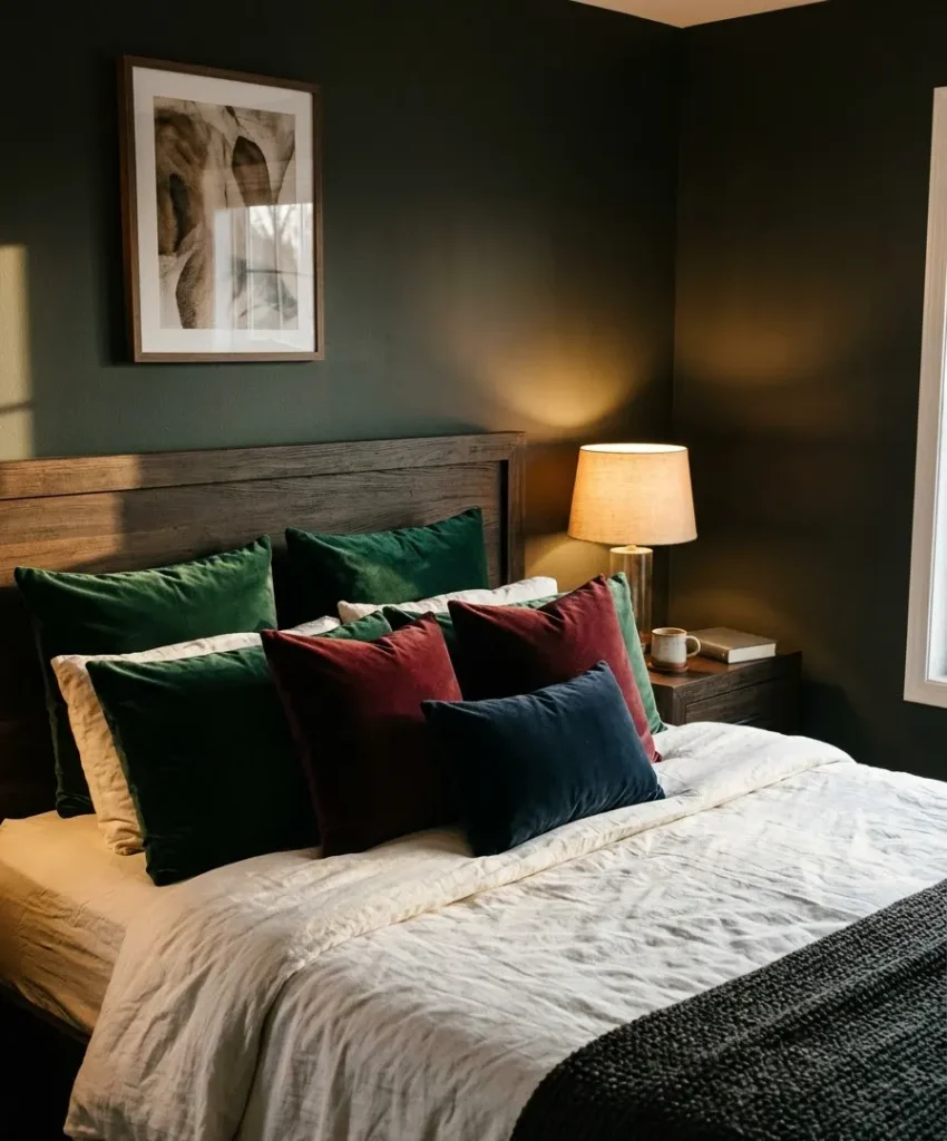 Velvet pillow covers in jewel tones