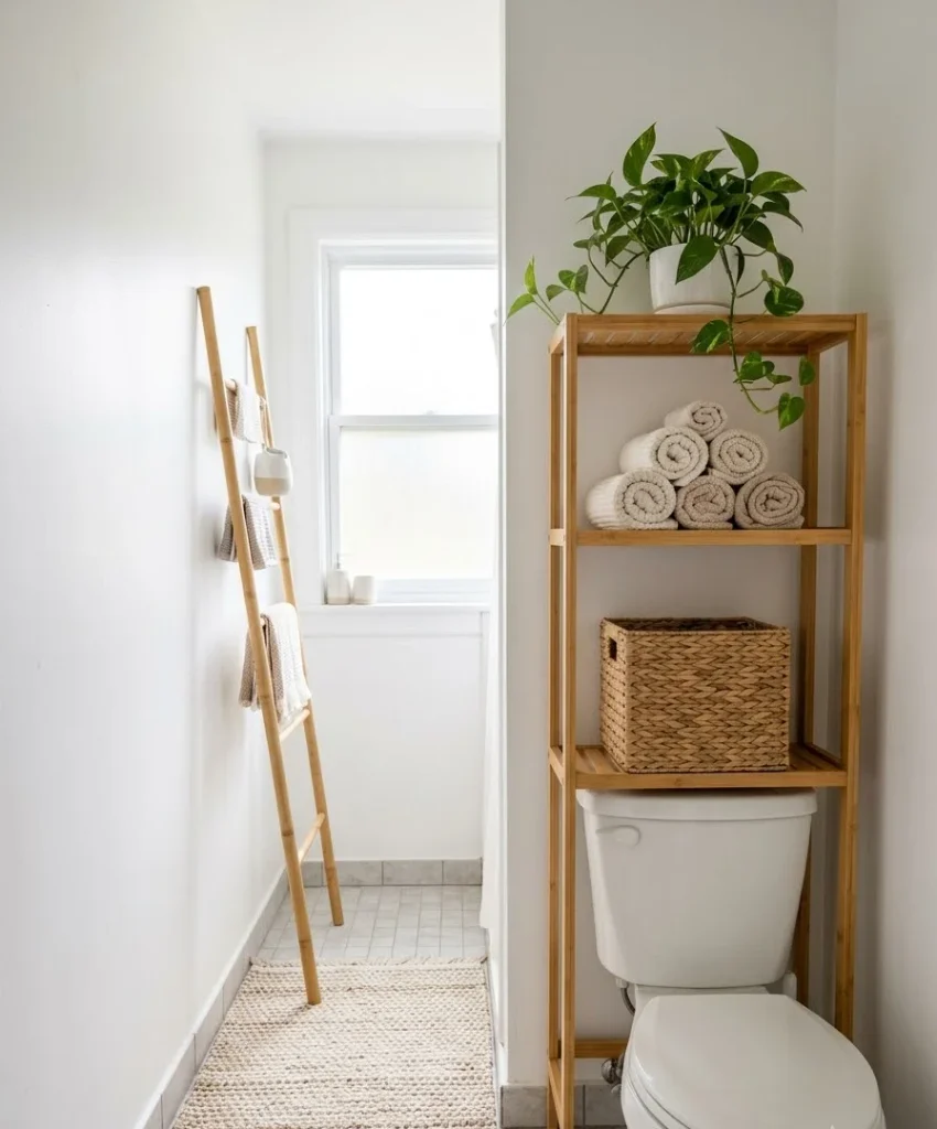 Vertical and over-the-toilet storage