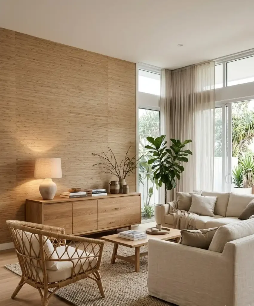 Wallpaper with raised texture
