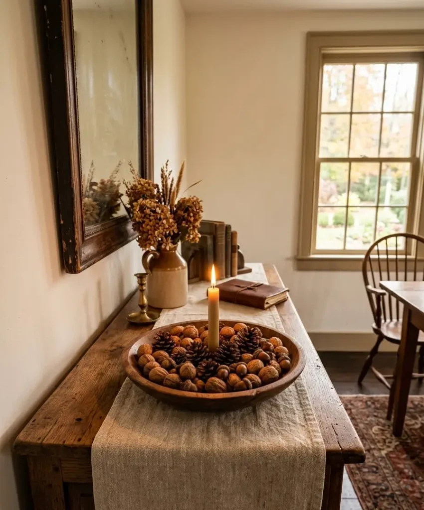 Walnut and acorn bowl
