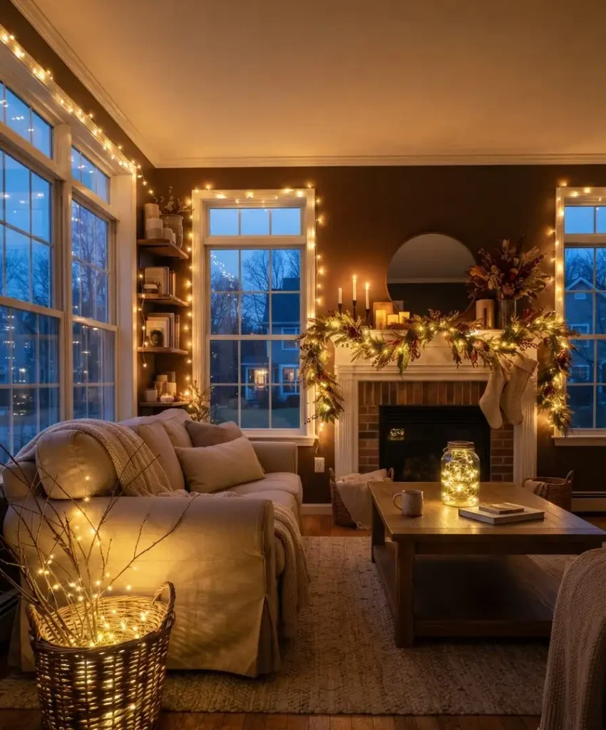 Warm white string lights
