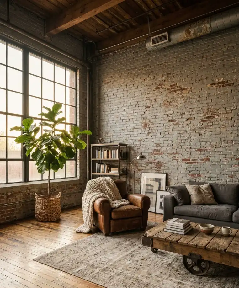 Whitewashed brick with a grey wash