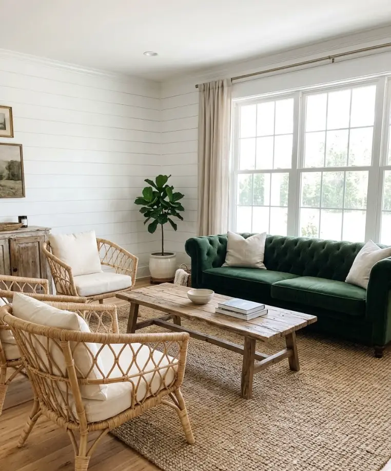 Wicker or rattan accent chairs