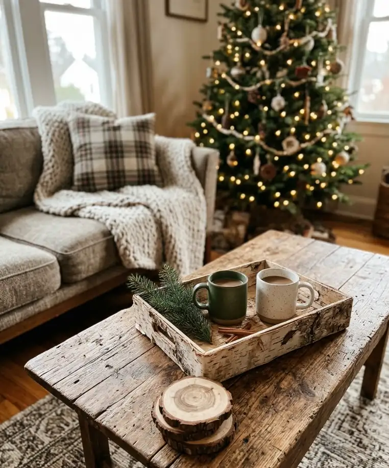 Wood slice coasters and trays
