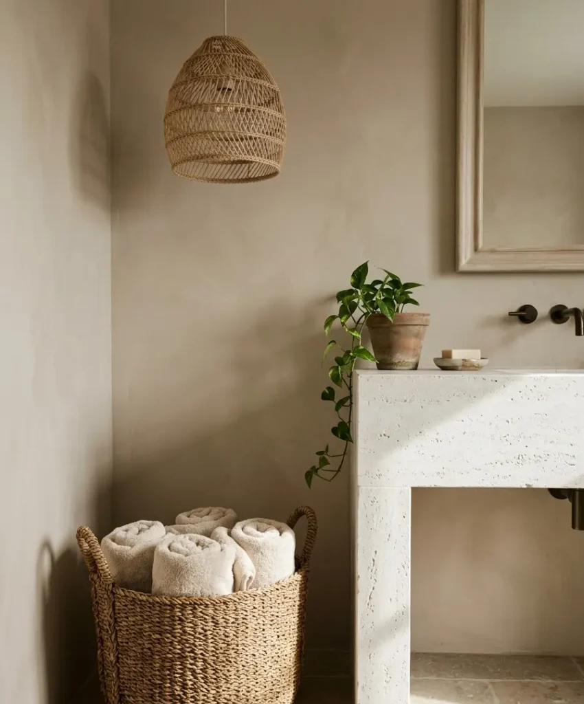 Woven baskets for towels