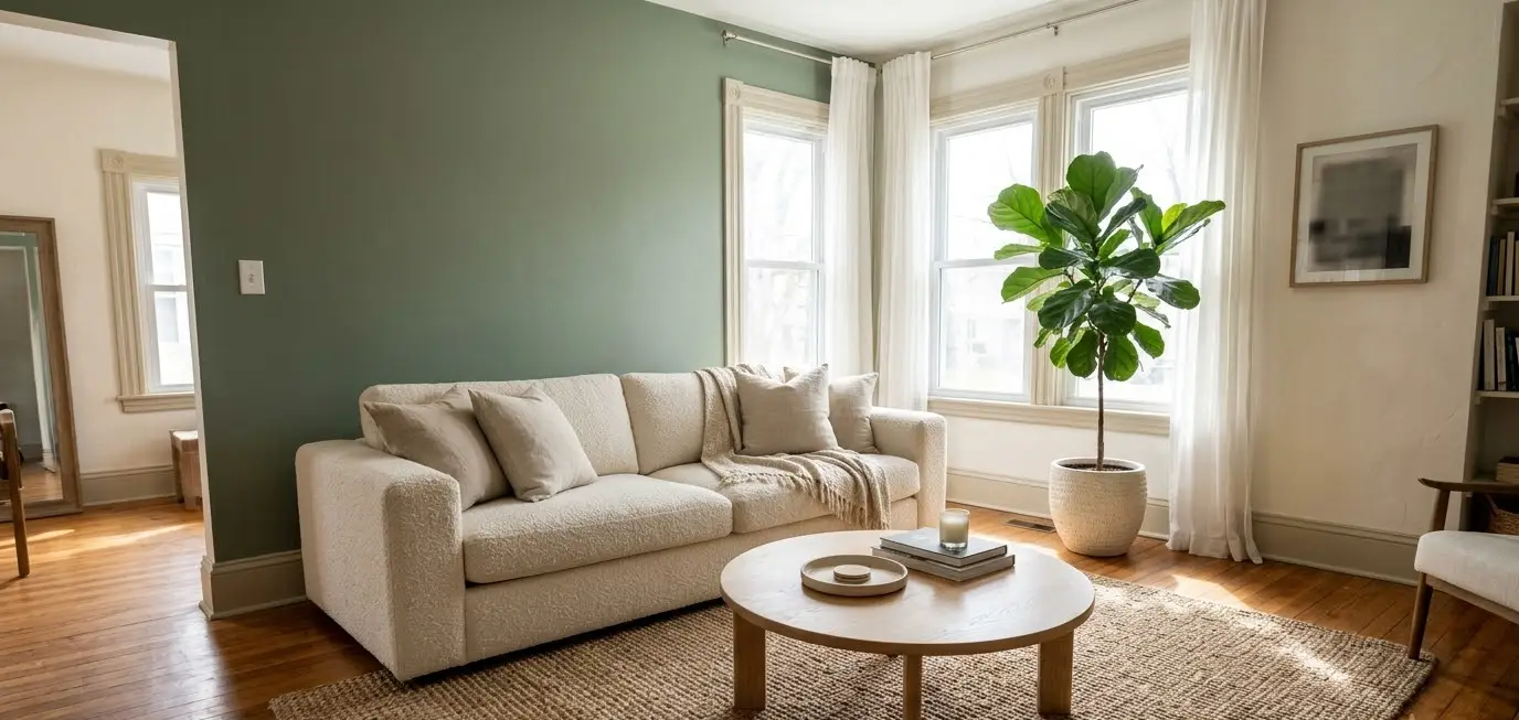 27 accent wall green