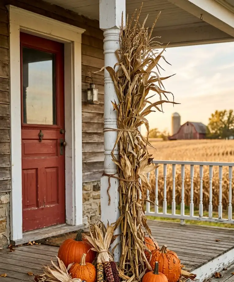  bundle of dried corn stalks