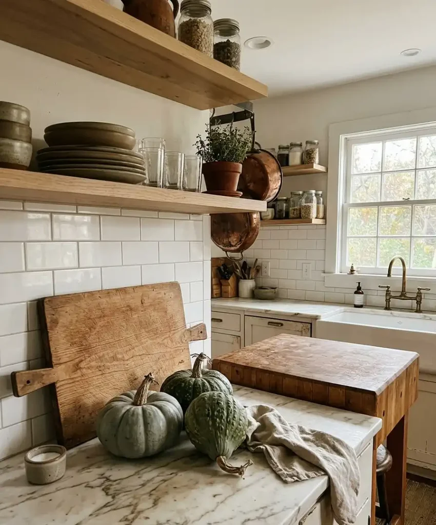 cutting board with squash