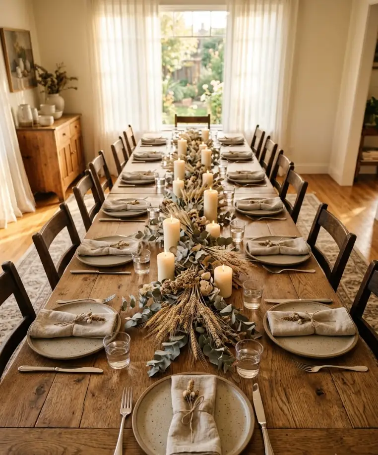  dried wheat and eucalyptus garland
