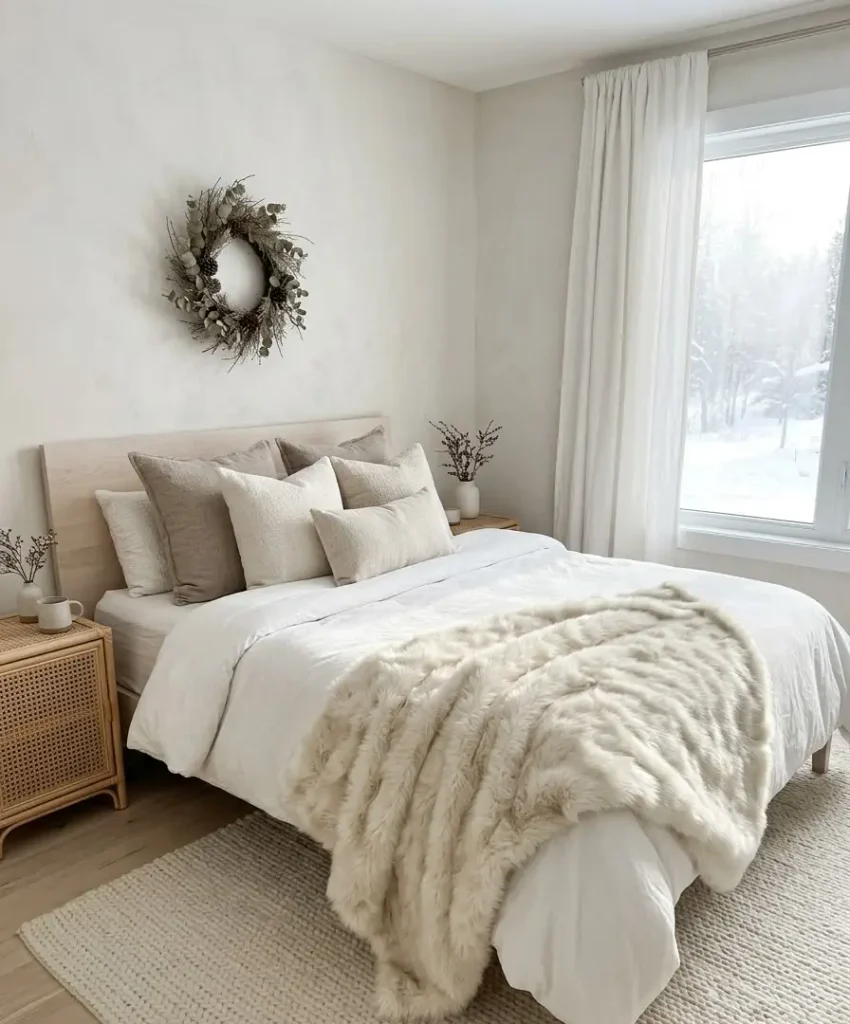 faux fur layer across the duvet