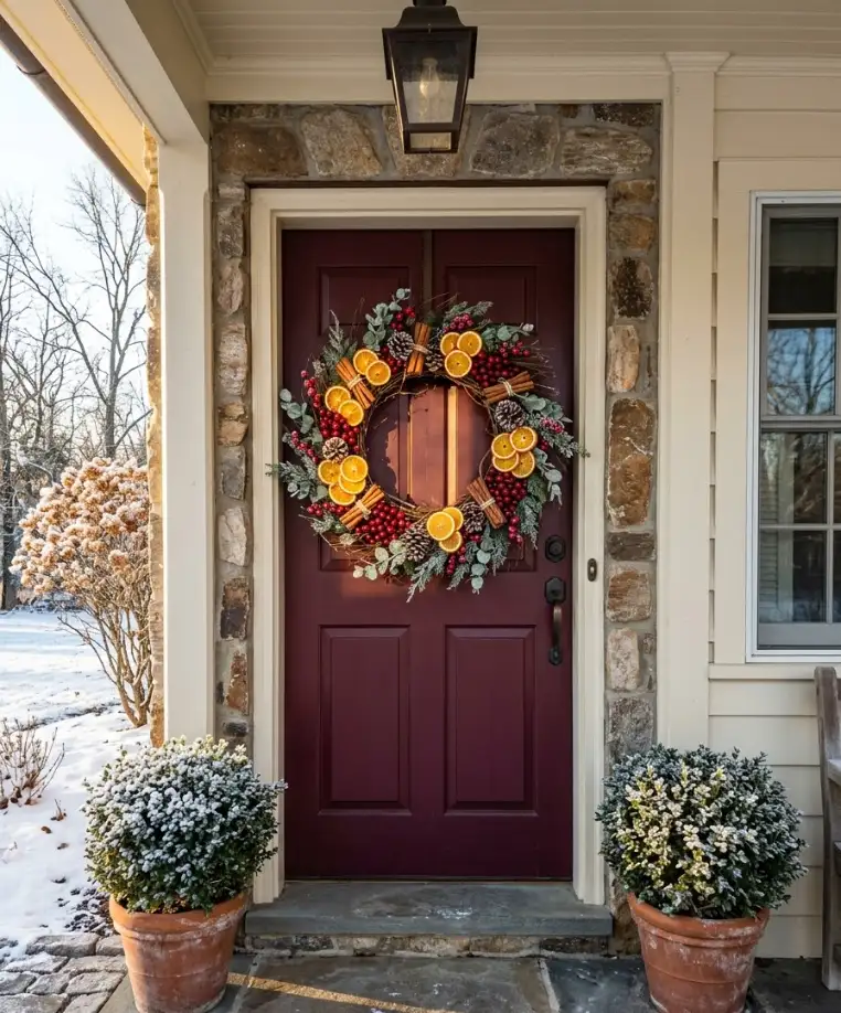 he cranberry and orange slice wreath