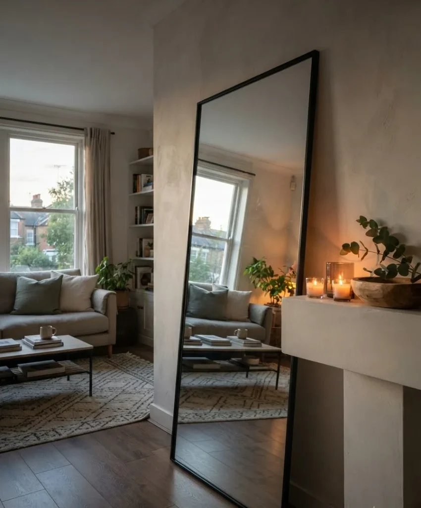 mirror or framed art leaning behind