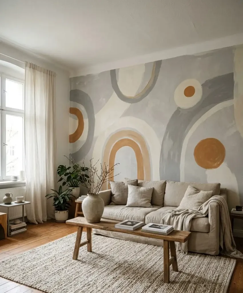 painted abstract mural