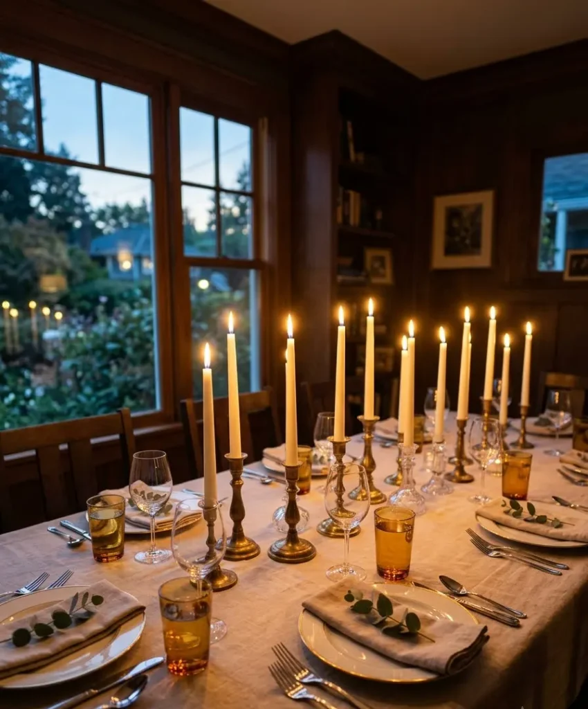 per candles at different heights