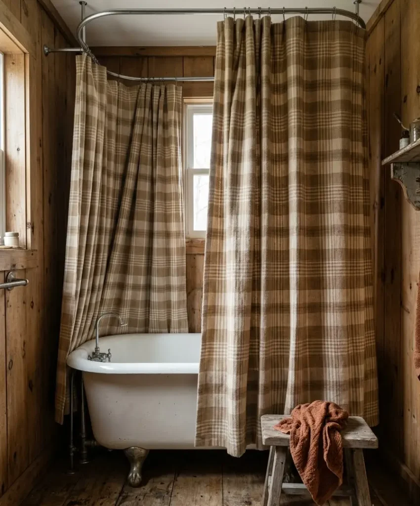  plaid shower curtain