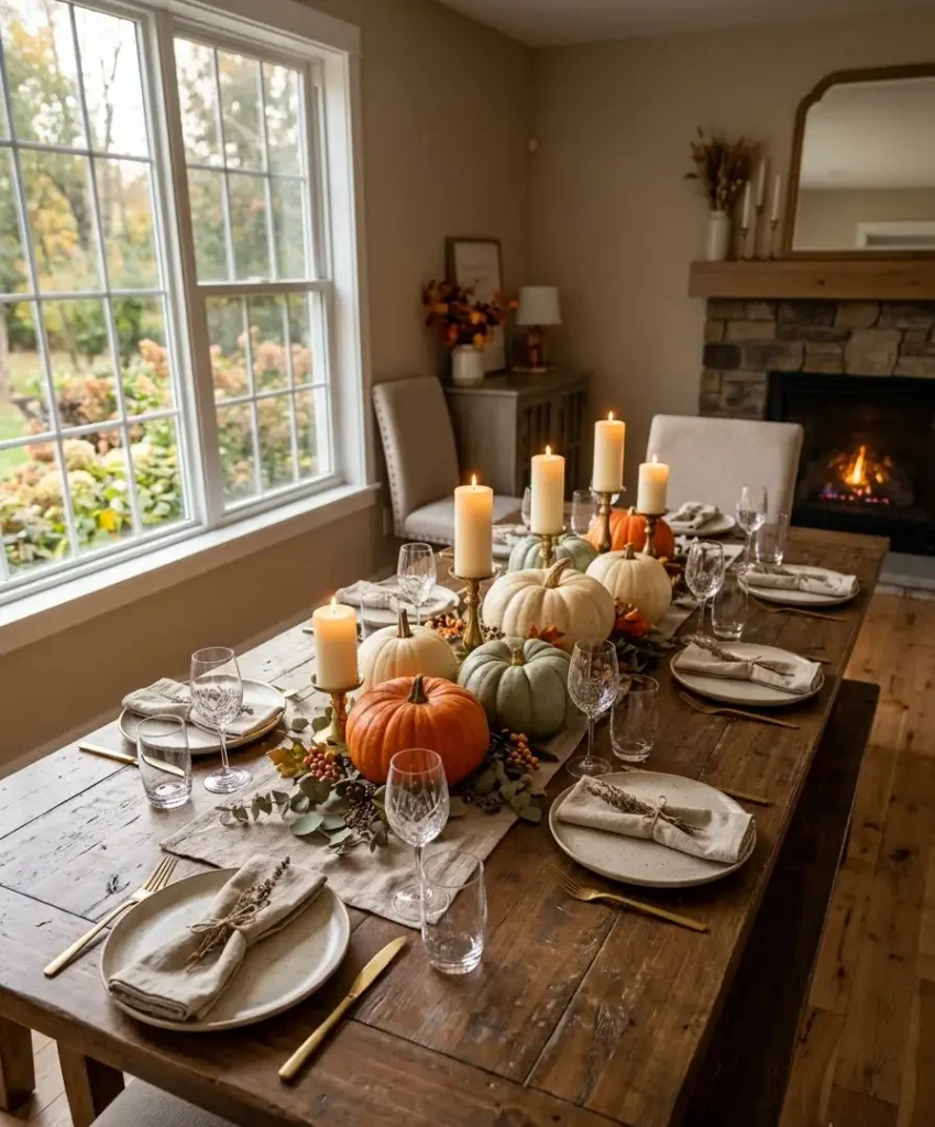  pumpkin and candle cluster