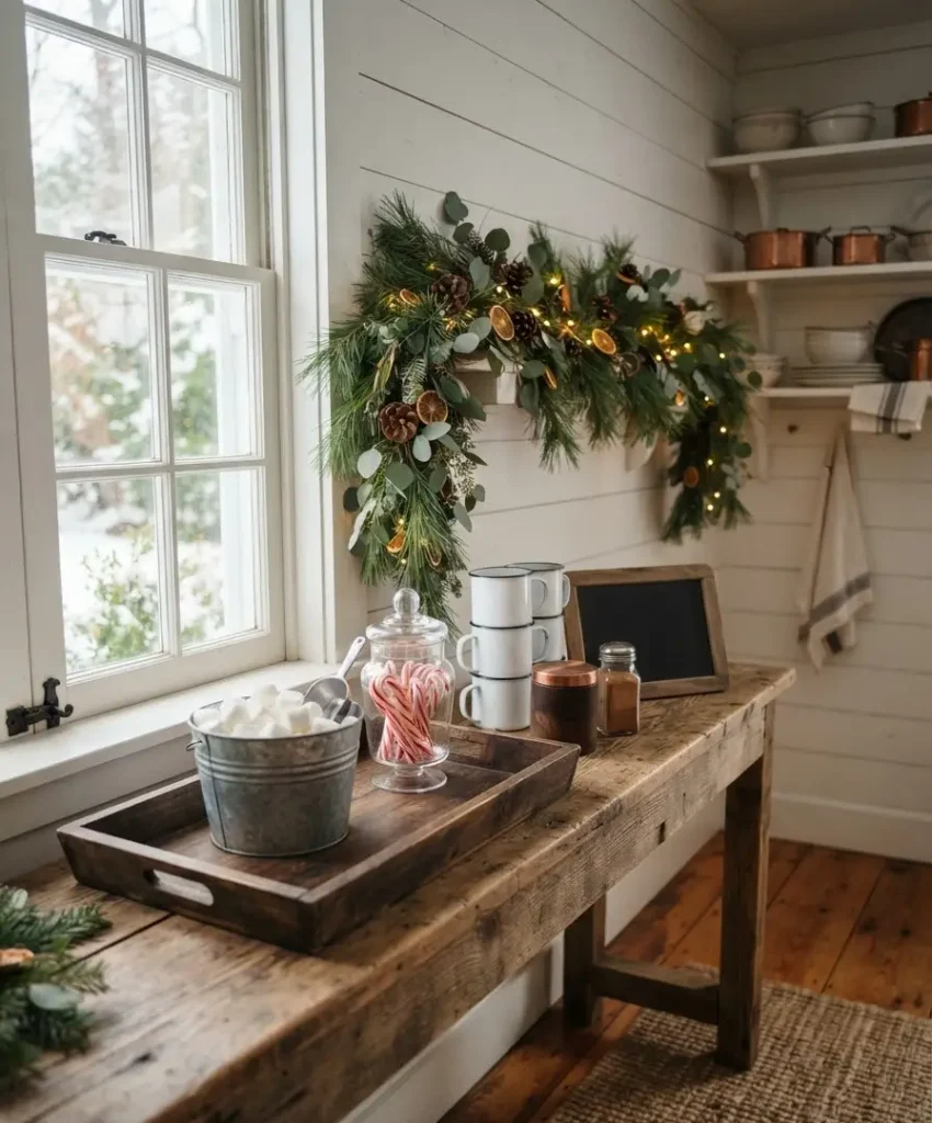 rustic hot cocoa bar