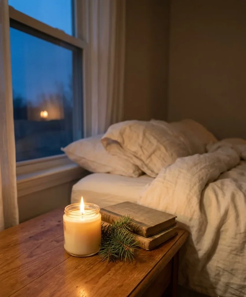 scented candle in a festive jar