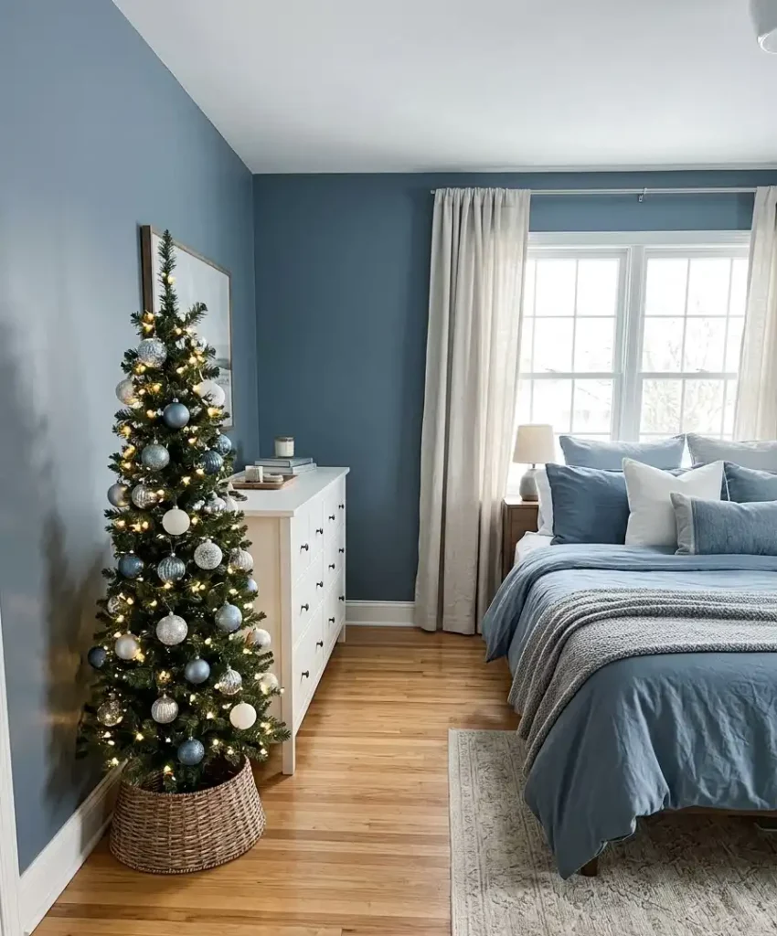 slim tree in the corner