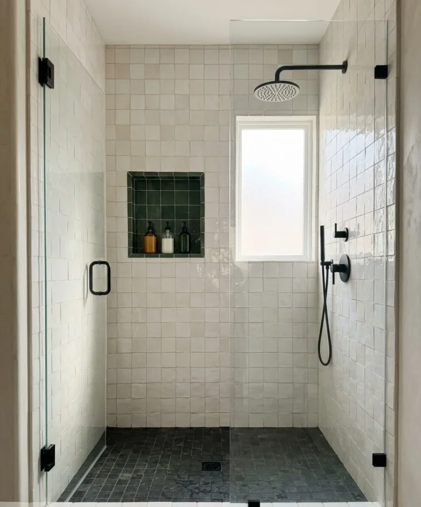 tiled shower niche